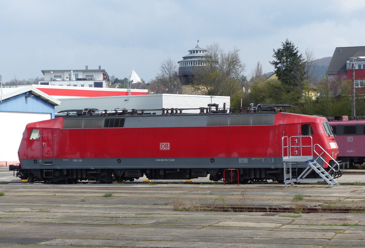 DB 120 155-7 am 13.04.2019 im DB Werk Fulda.