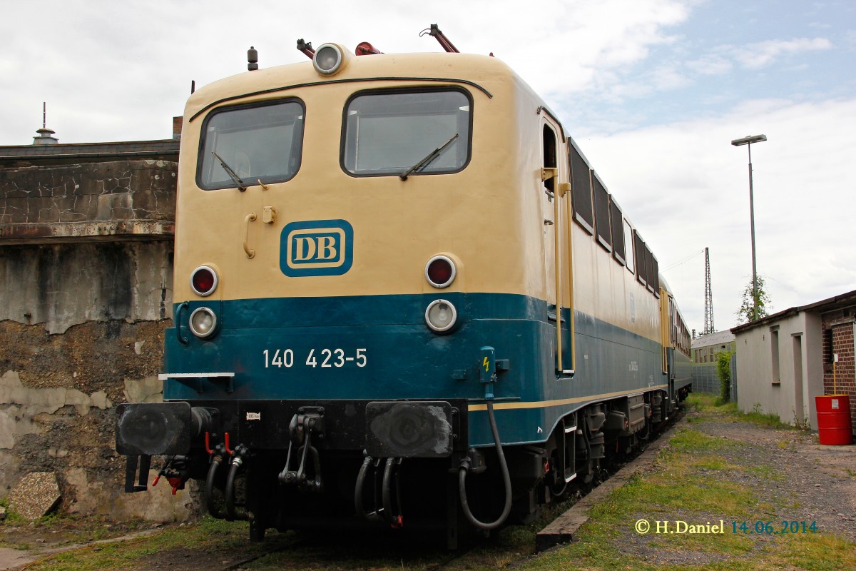 DB 140 423-5 am 14.06.2014 im DB Museum Koblenz L�tzel.