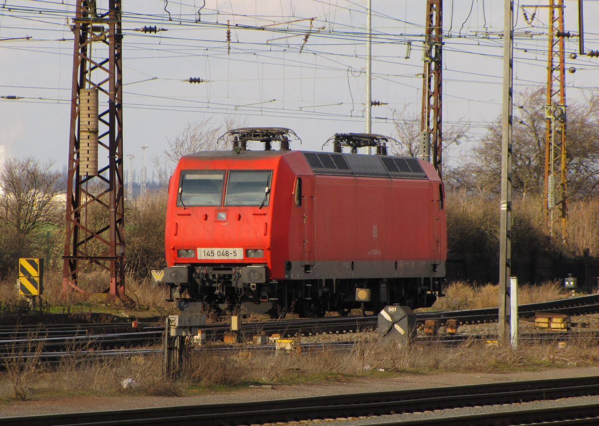 DB 145 048-5 am 20.02.2014 abgestellt in Großkorbetha.