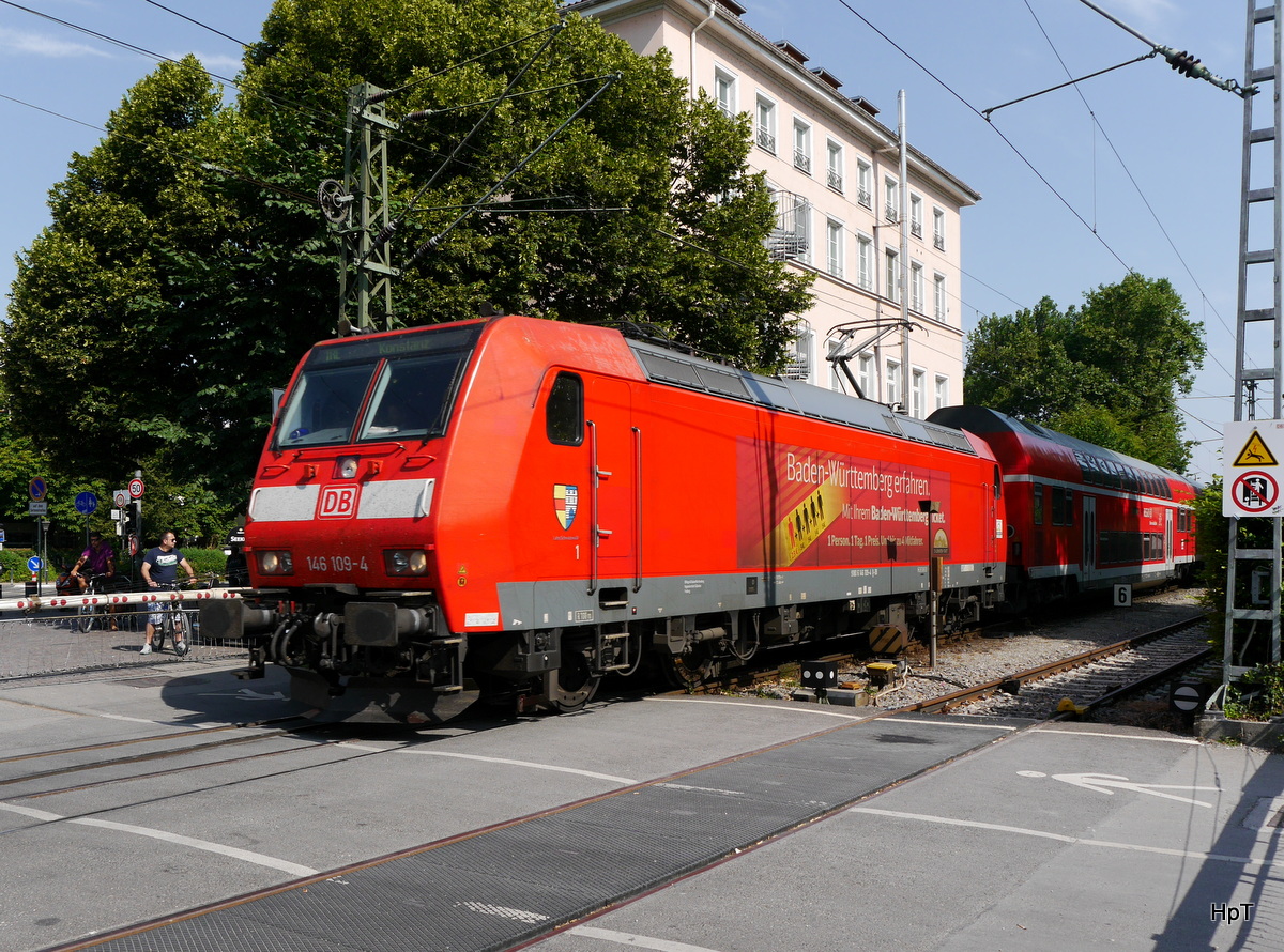 DB - 146 109-4 mit Regio bei der unterwegs in Konstanz am 12.07.2015