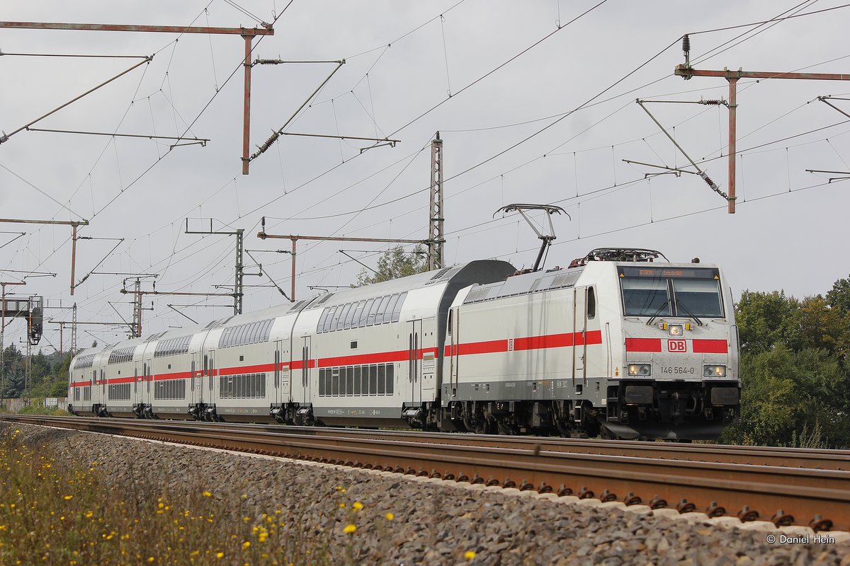 DB 146 564-0 mit IC2 in Dedensen G�mmer, September 2016.