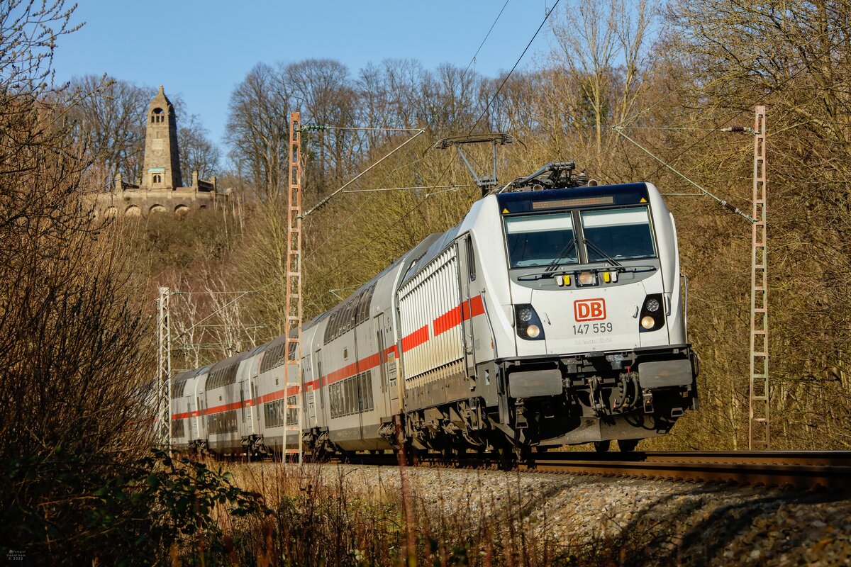 DB 147 559 mit IC2 in Witten, Februar 2022.