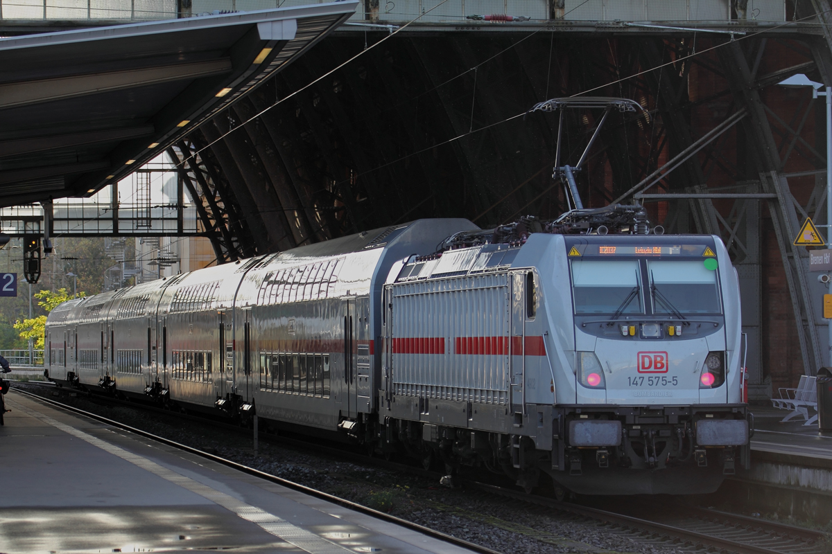 DB 147 575-5 mit IC 2037 nach Leipzig in Bremen 5.11.2021