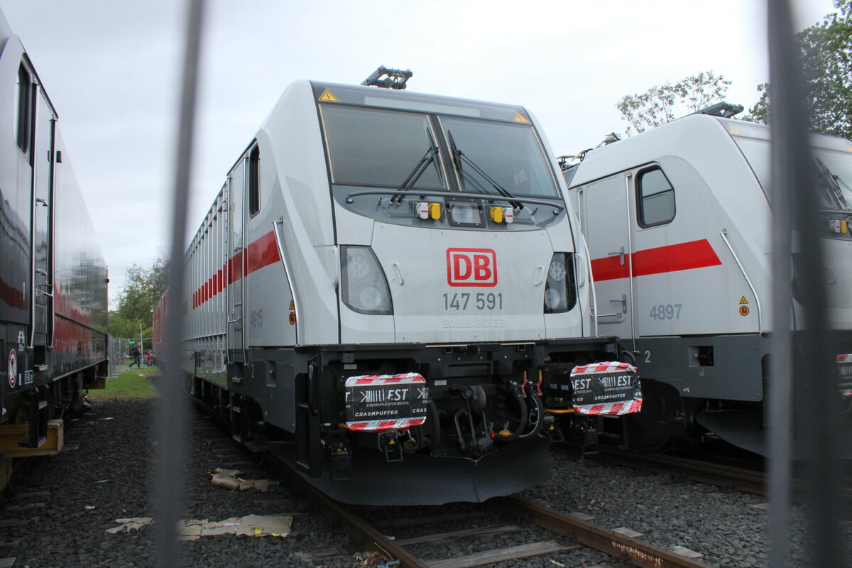 DB 147 591 am 01.07.2023 beim Tag der offenen Tür bei Alstom in Kassel.