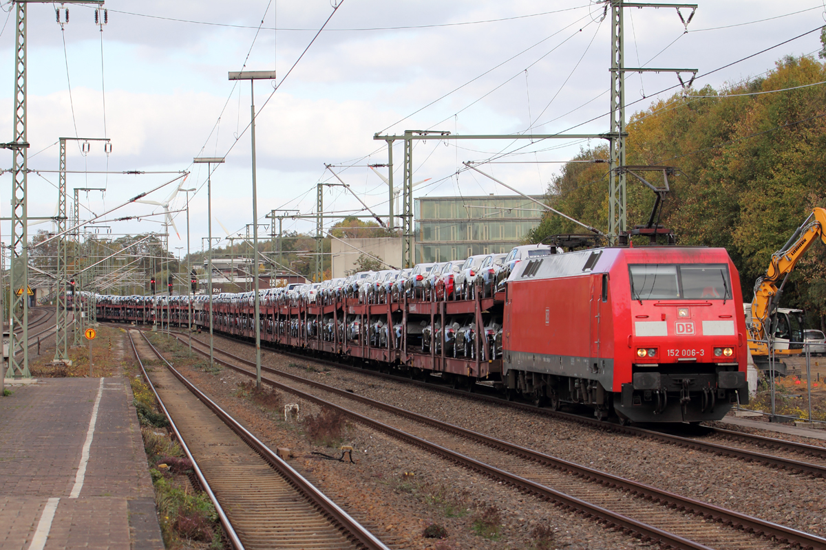 DB 152 006-3 durchfährt Recklinghausen Hbf. 22.10.2018