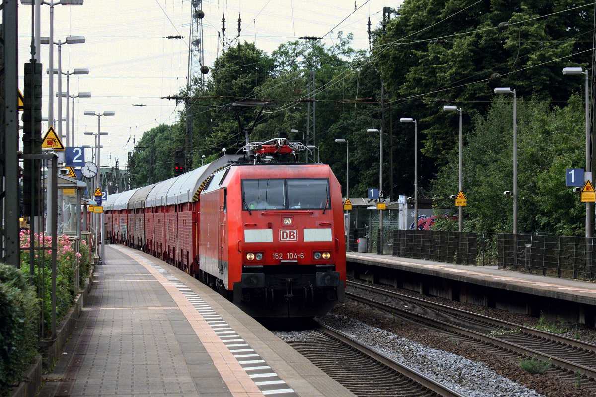 DB 152 104-6 am 07.07.2020 in Recklinghausen-Süd.