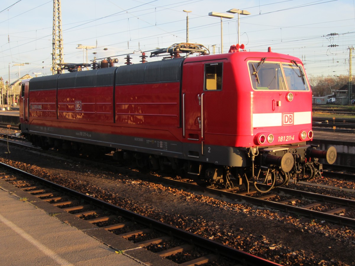 DB 181 211 4 -Lorraine- abgestellt am Karlsruher Hauptbahnhof. /Dezember2013