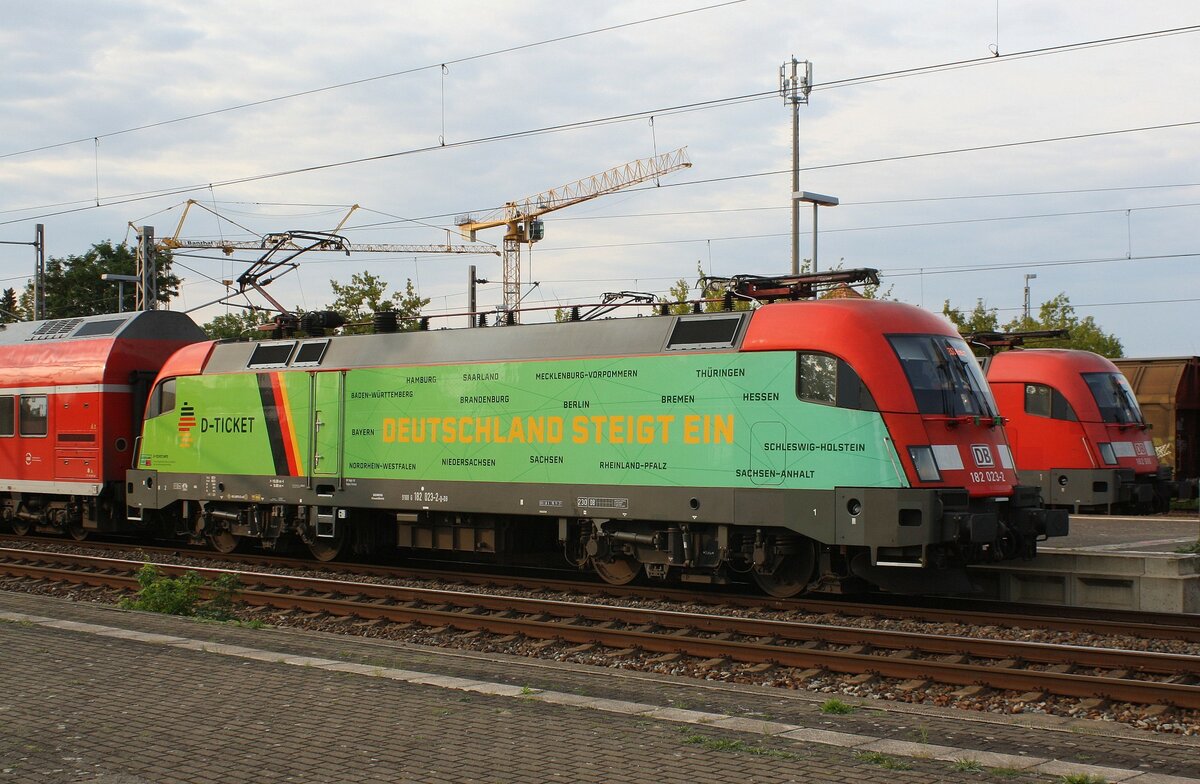 DB 182 023 Werbelok am Startbahnhof Nauen | August 2023
