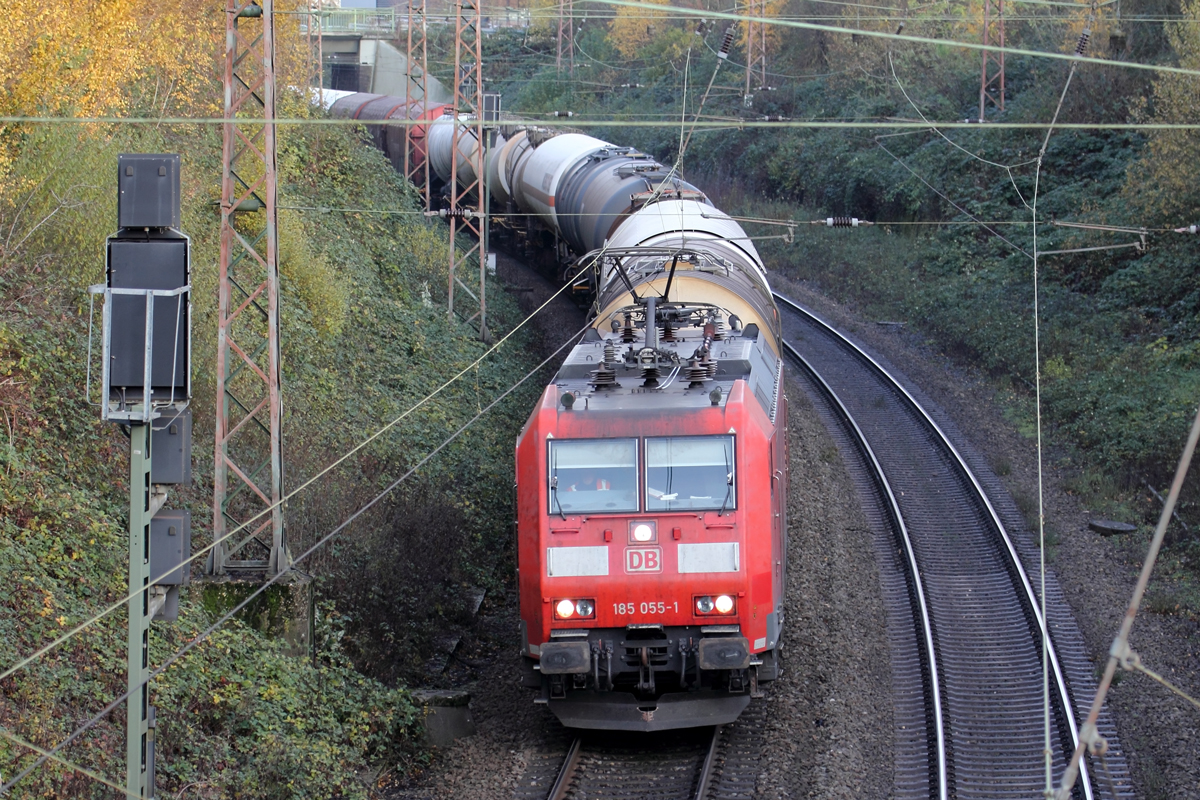 DB 185 055-1 auf der Hamm-Osterfelder Strecke in Recklinghausen 22.11.2019