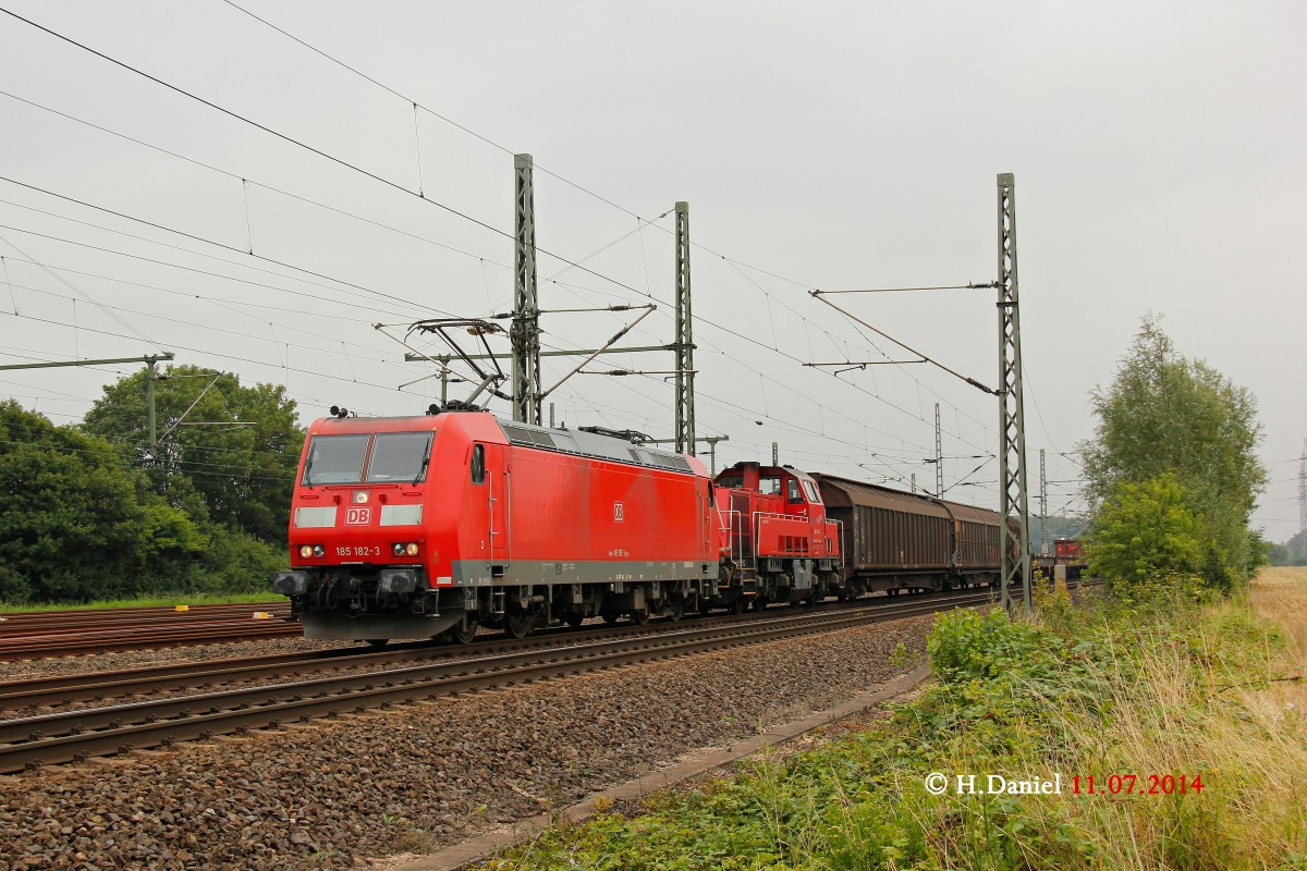 DB 185 182-3 & 260 510-3 northrail in K�ln Porz Wahn, Juli 2014.