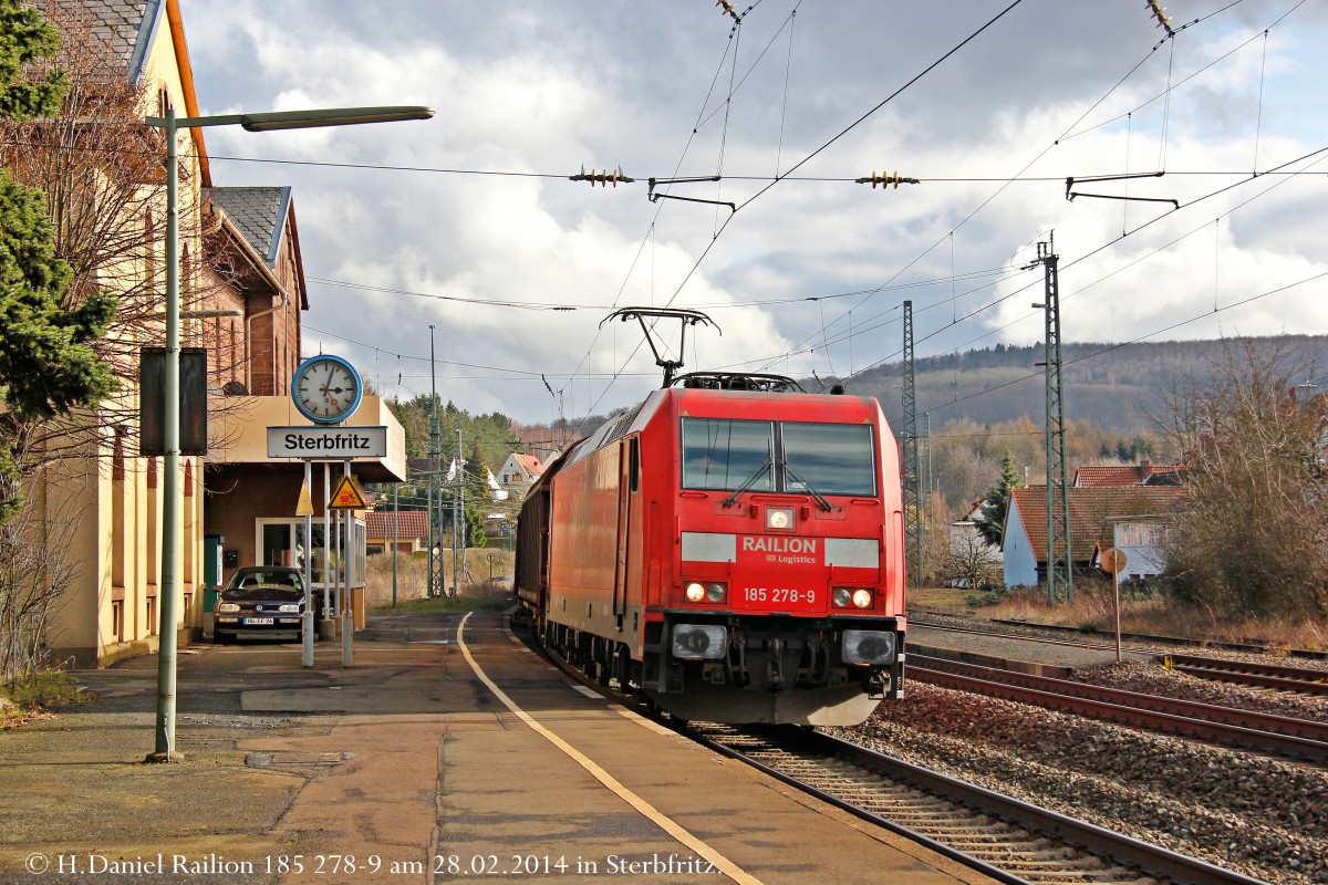 DB 185 278-9 Railion in Sterbfritz, Februar 2014.