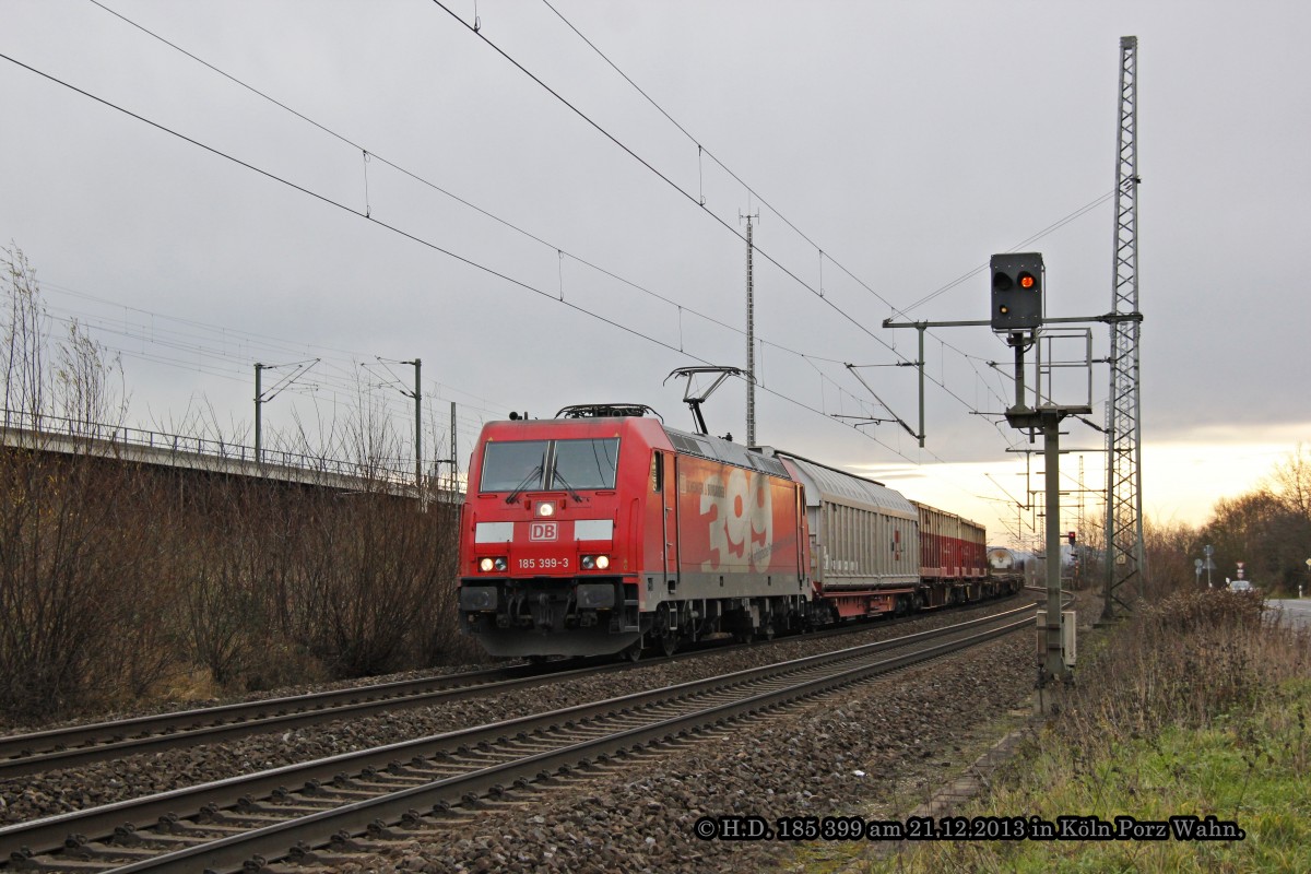 DB 185 399-9  399  in K�ln Porz Wahn, Dezember 2013.