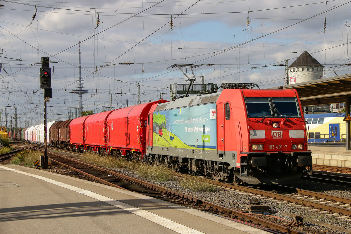 DB 185 401-7  Werbelok  in Bremen Hbf, September 2018.