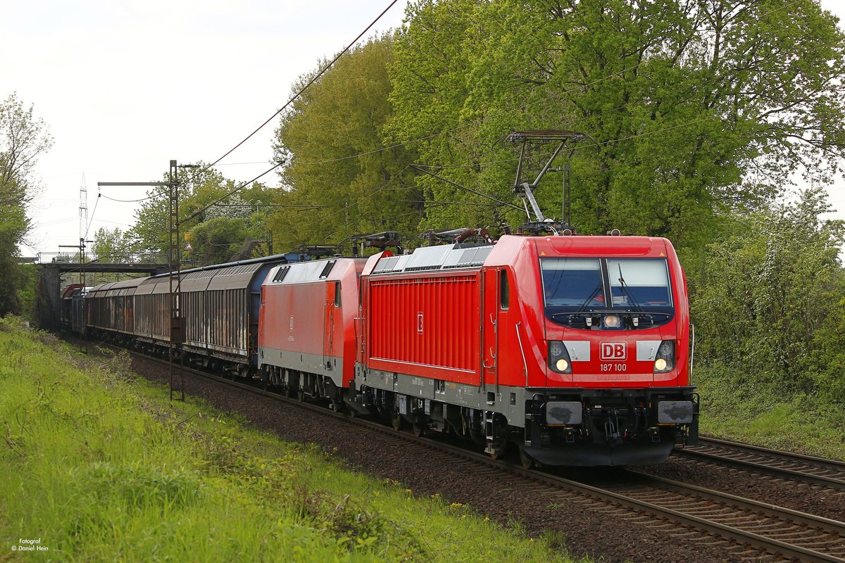 DB 187 100 in Ahlten, Mai 2017.
