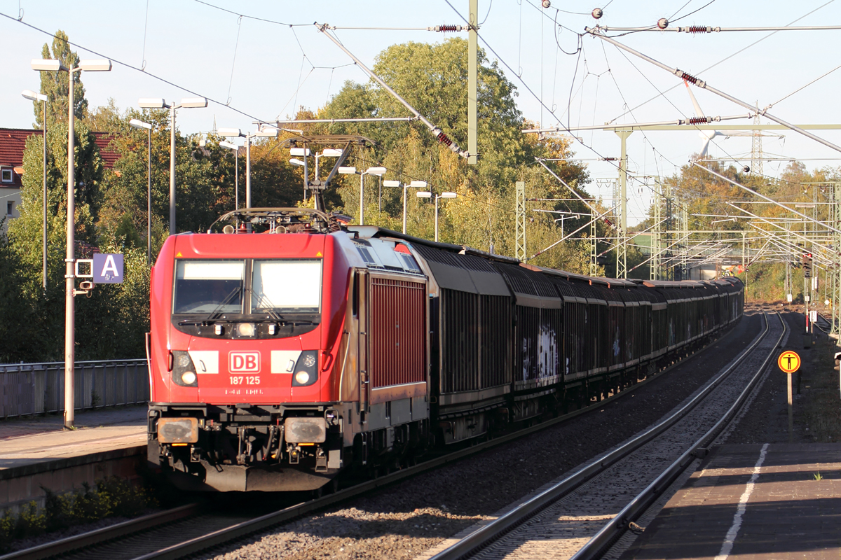 DB 187 125 durchfährt Recklinghausen Hbf. 5.10.2018