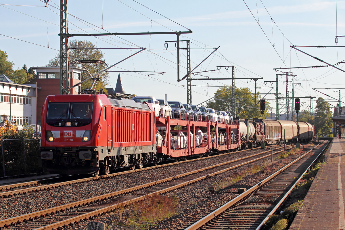 DB 187 158 durchfährt Recklinghausen Hbf. 5.10.2018
