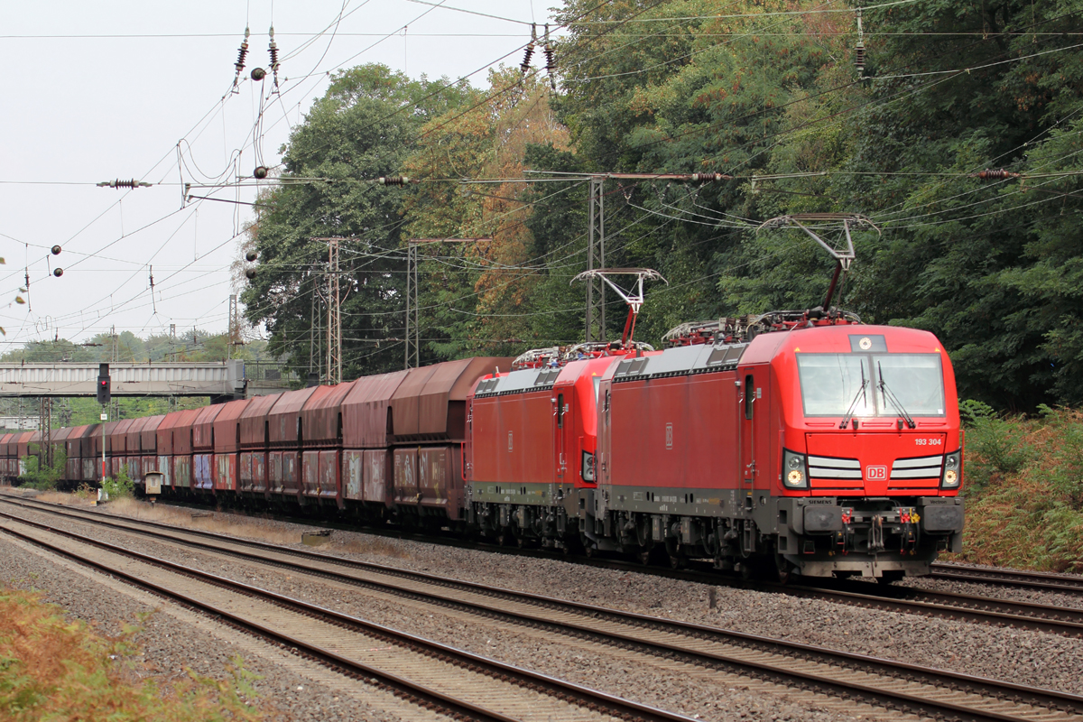 DB 193 304 mit DB 193 331 am Abzweig Duisburg Lohtarstraße 5.9.2018