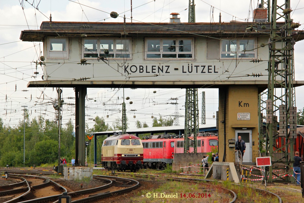 DB 218 105-5 im DB Museum Koblenz L�tzel, Juni 2014.