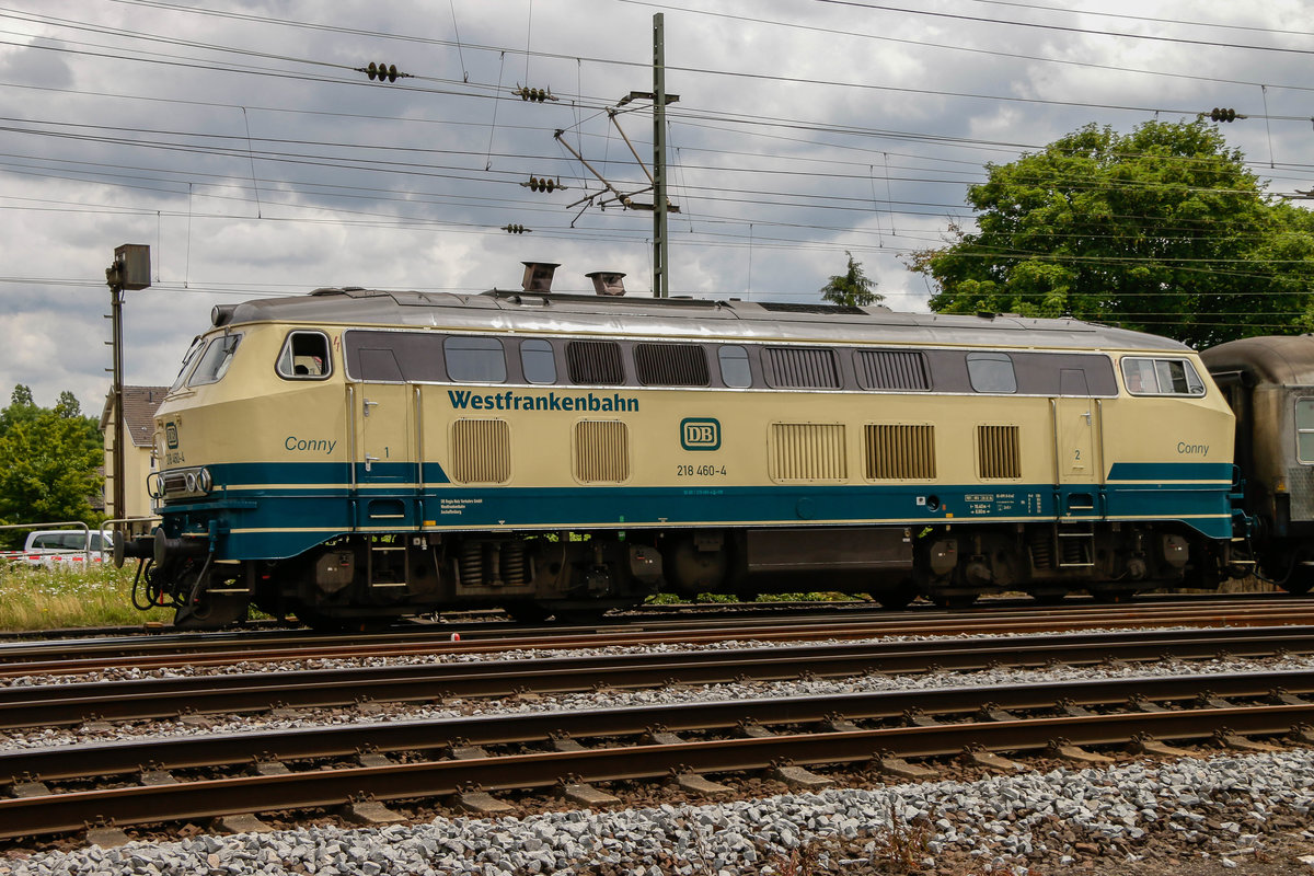 DB 218 460-4  Conny  Westfrankenbahn im DB Museum Koblenz, am 16.06.2018.