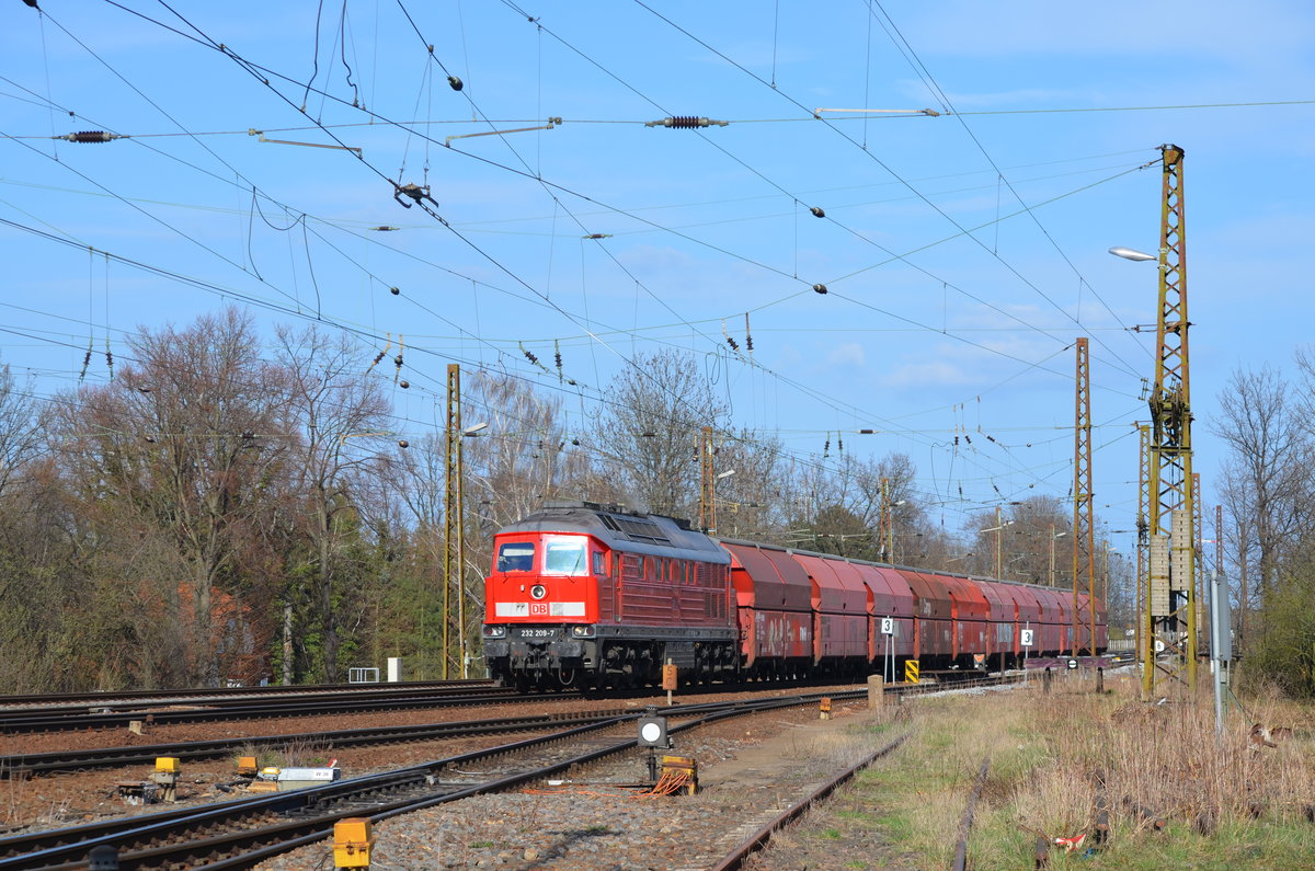 DB 232 209-7 Chemnitz - Großkorbetha in Leipzig Wiederitzsch 10.04.2018