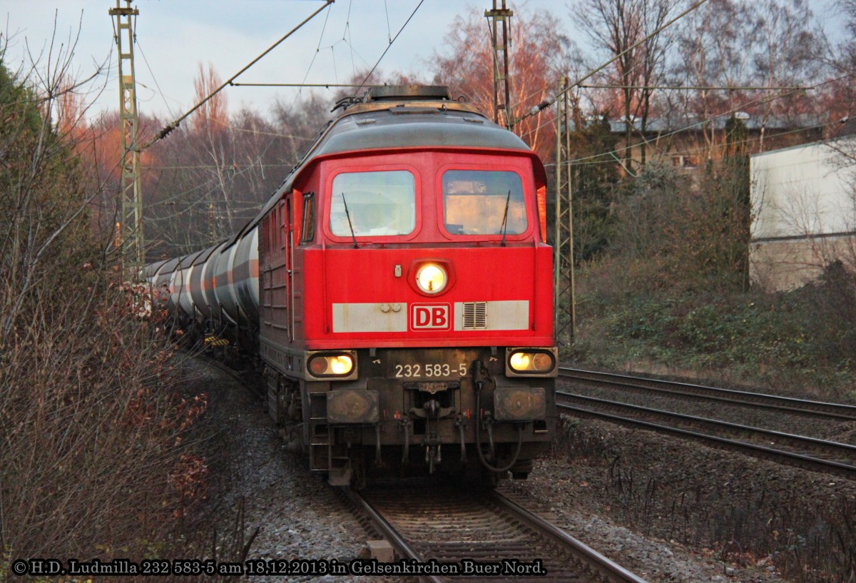 DB 232 583-5 Ludmilla in Gelsenkirchen Buer Nord, Dezember 2013.