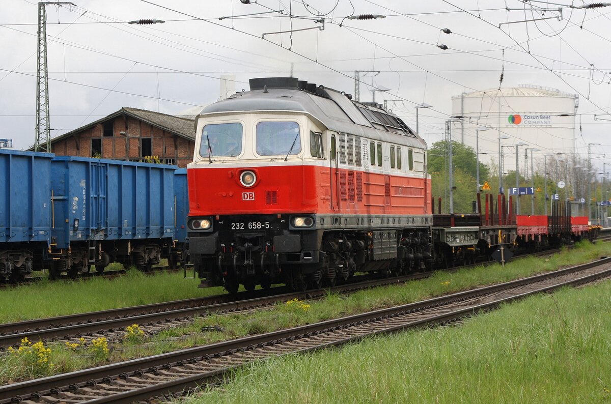 DB 232 658-5 mit Güterzug | Anklam | April 2024