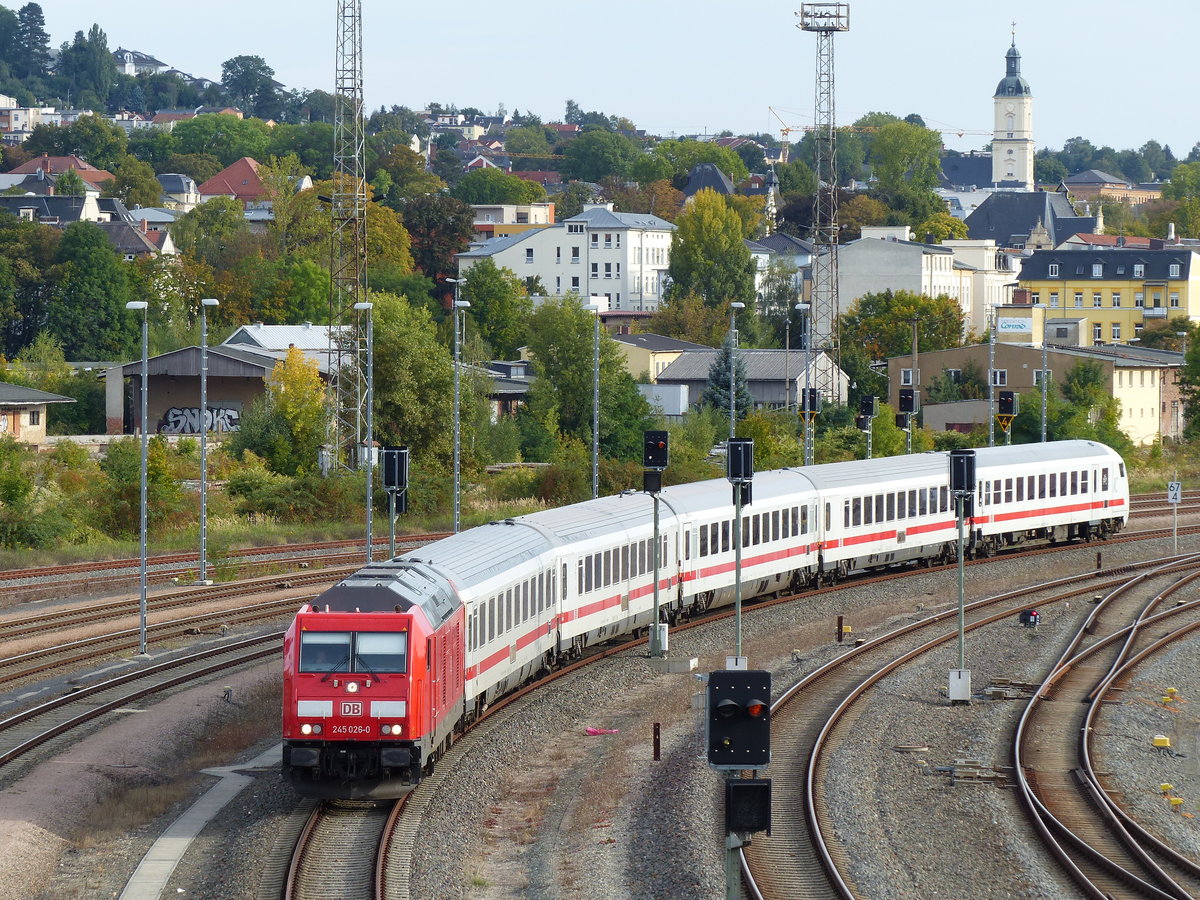 DB 245 026-0 TRAXX DE ME (9280 1245 026-0 D-DB) mit dem IC 2150 auf dem Weg von Gera nach Kassel am 24.9.2019