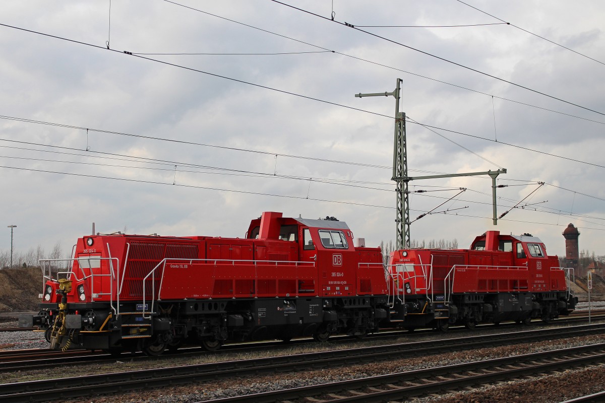 DB 265 024+265 016 am 28.2.14 beim Kopf machen in Duisburg-Bissingheim.