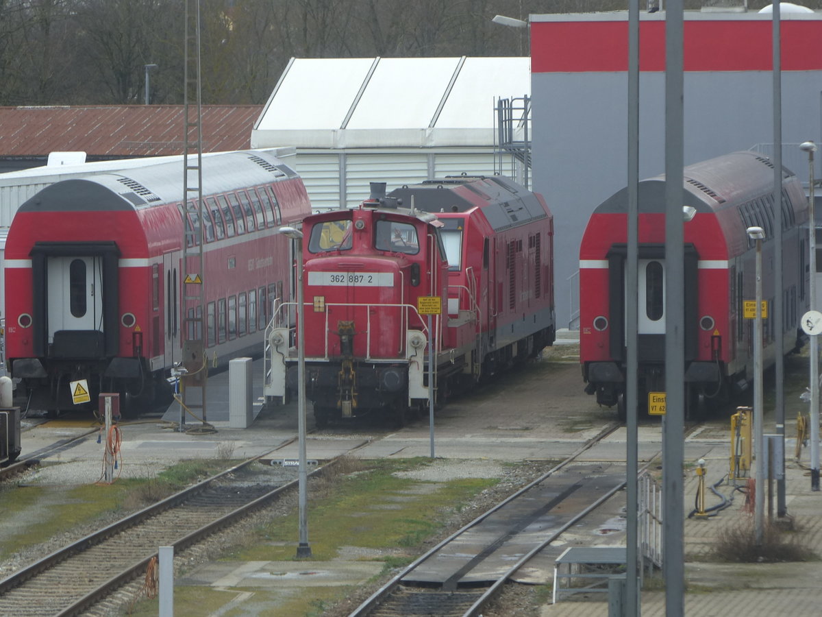 DB 362 887-2 am 12.02.2020 in Bw Mühldorf (Oberbay).