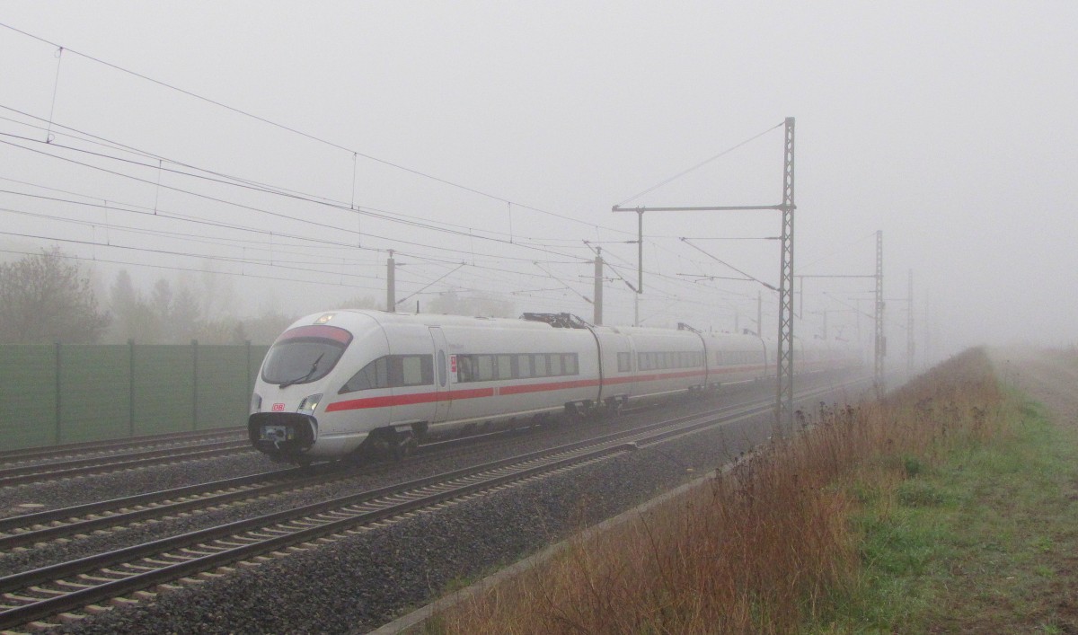 DB 411 573-9  Halle (Saale)  als ICE 1654 von Dresden Hbf nach Wiesbaden Hbf, am 19.04.2014 in Erfurt Azmannsdorf.