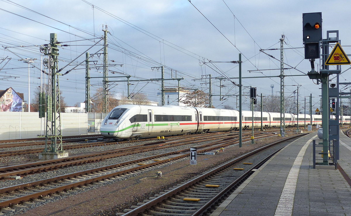DB 412 026  Zürichsee  als ICE 505 von Berlin Hbf (tief) nach München Hbf, am 05.01.2020 in Erfurt Hbf.