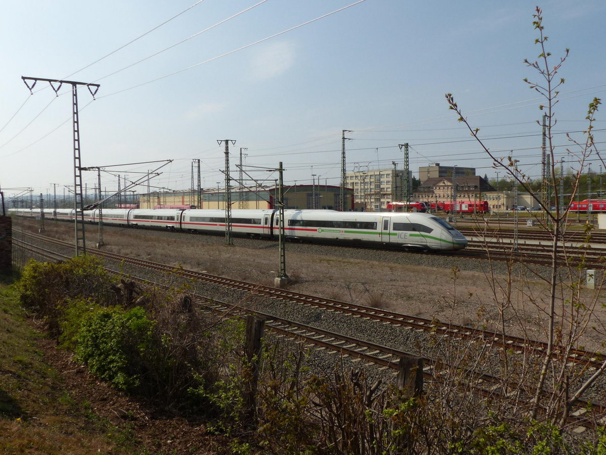 DB 412 041  Baden-Württemberg  als ICE 506 von München Hbf nach Hamburg Altona, am 17.04.2020 am DB Werk Erfurt.