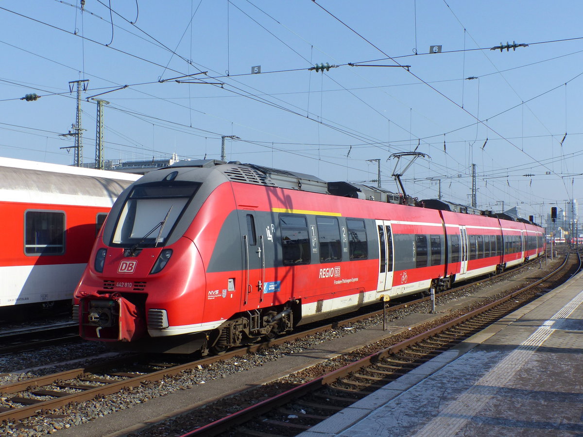 DB 442 810 pausierte am 21.02.2018 in Nürnberg Hbf.