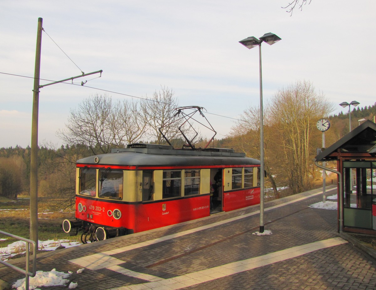 DB 479 203-2 als RB 29943 nach Lichtenhain, am 16.03.2016 in Cursdorf.