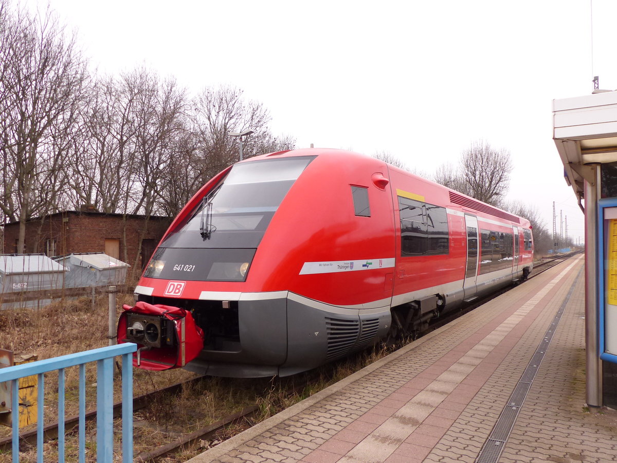DB 641 021 als RB 16391 aus Bad Langensalza, am 17.02.2018 in Gotha.