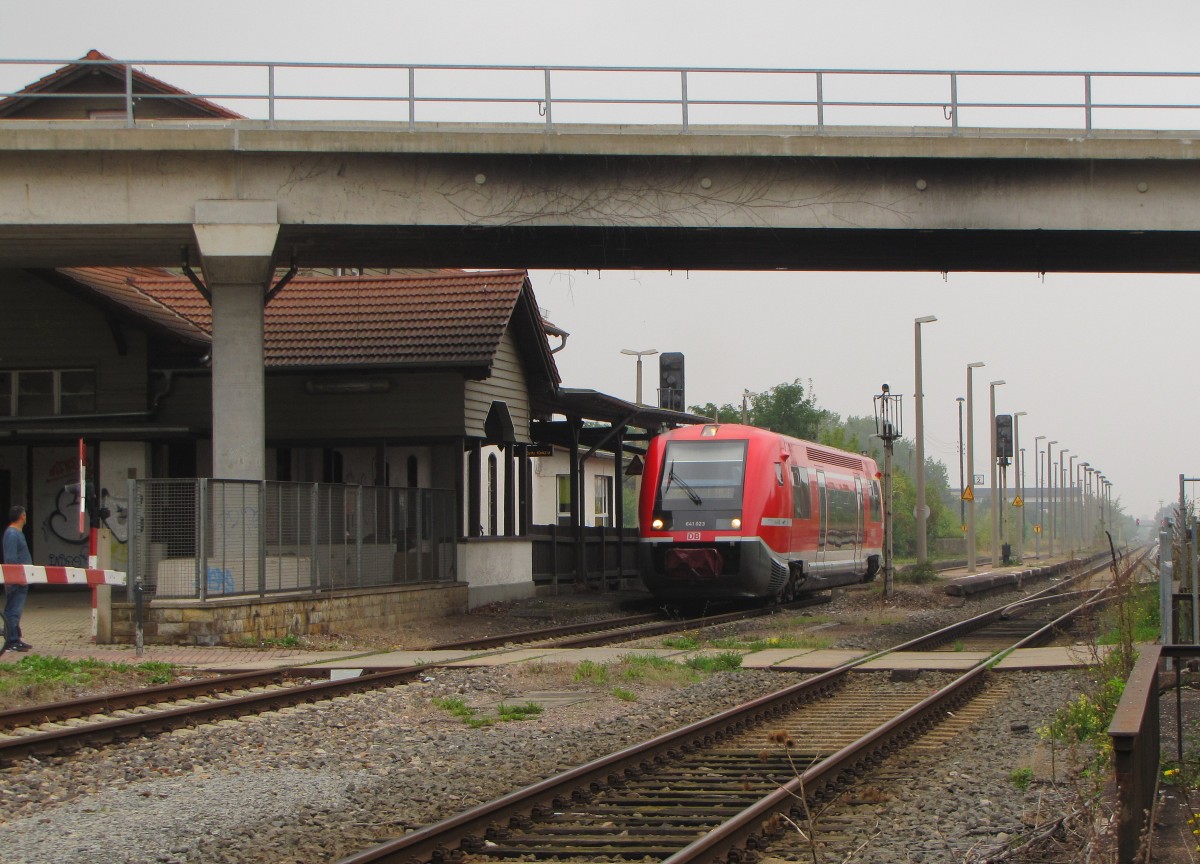 DB 641 023 als RB 16207 von Leinefelde nach Erfurt Hbf, am 08.09.2014 beim Halt in Erfurt Nord.