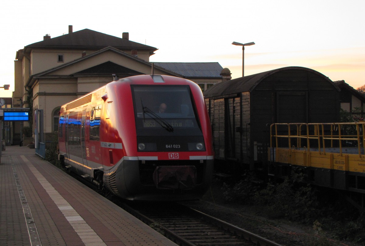 DB 641 023 als spätere RB 16244 nach Bad Langensalza, am 01.11.2014 in Gotha.