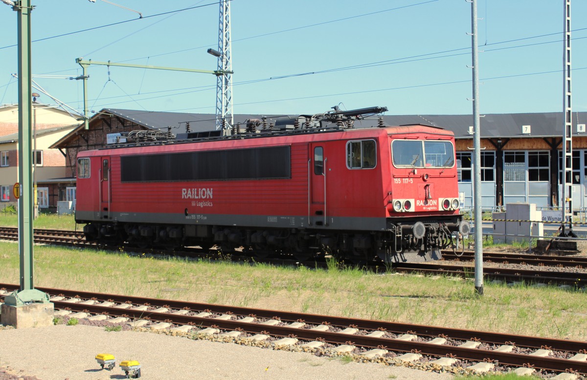 DB AG BR 155 (155 117-5) Wismar am 18. Juli 2013.