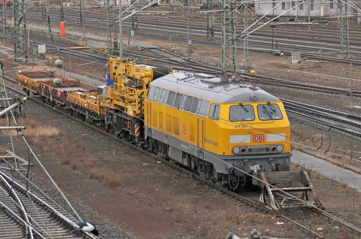 DB Bahnbau Gruppe 218 391-1 @ Darmstadt am 04 Februar 2017