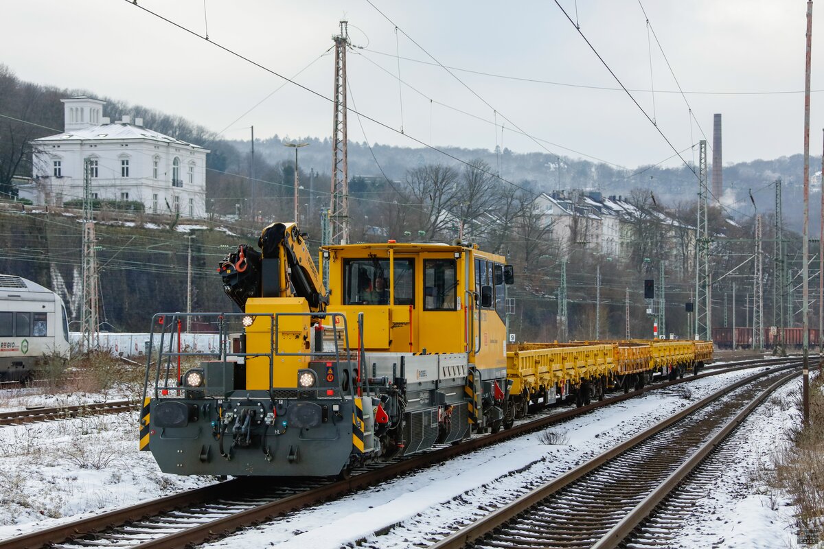 DB Bauzug in Wuppertal, Januar 2023.
