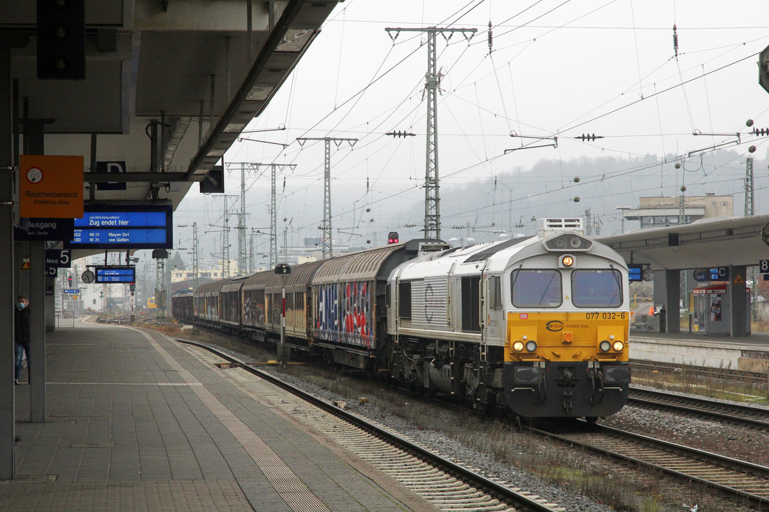 DB Cargo 077 032 // Koblenz Hbf // 13. Januar 2022