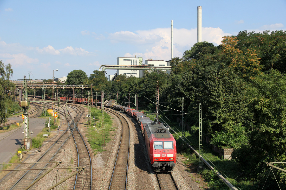 DB Cargo 145 016 mit 52031  Dillingen (Saar) Hüttenwerke - Saarbrücken Rbf // Dillingen (Saar) // 26. August 2019
