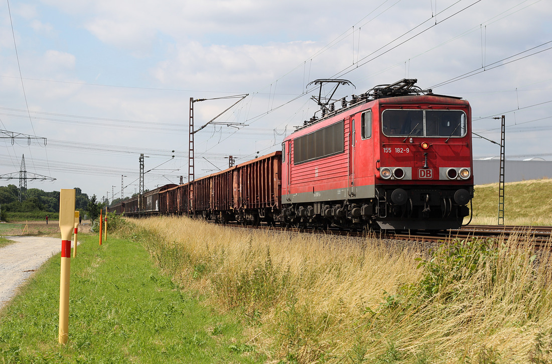 DB Cargo 155 182 mit EK 54533  Düsseldorf-Reisholz - Gremberg // Langenfeld-Berghausen // 24. Juni 2014
