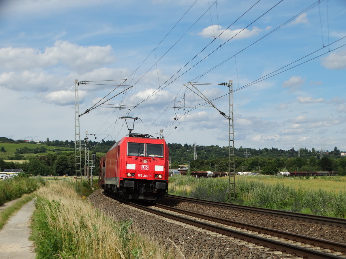 DB Cargo 185 202-9 mit Güterzug am 29.06.16 bei Walluf