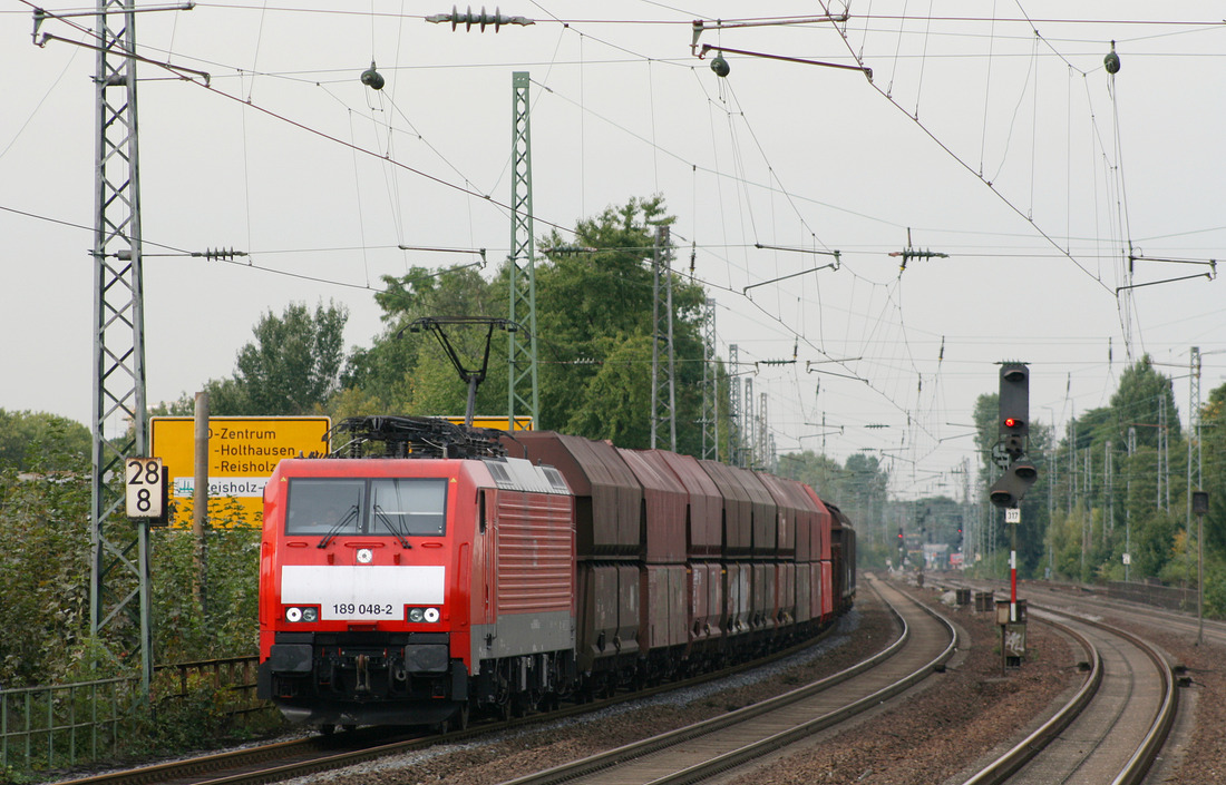 DB Cargo 189 048 mit EK 54533  Düsseldorf-Reisholz - Gremberg. // Düsseldorf-Benrath // 21. September 2012
