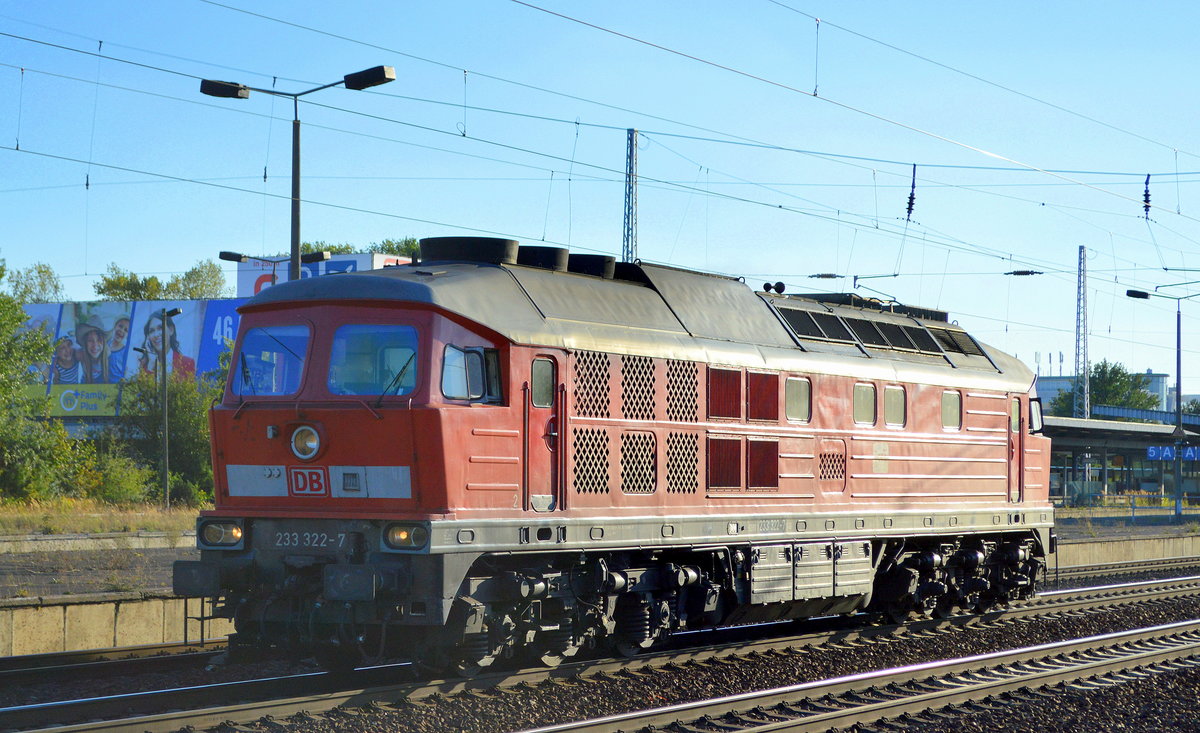 DB Cargo 233 322-7 (9280 1 233 322-7 D-DB) am 27.09.18 Bf. Flughafen Berlin-Schönefeld.
