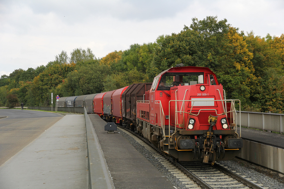 DB Cargo 265 009 mit einer Übergabe von Kassel Rbf nach Baunatal (VW). // Baunatal // 25. September 2017
