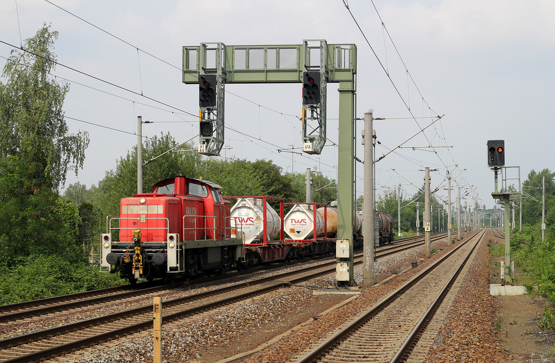 DB Cargo 294 619 mit EK 55059  Dresden-Friedrichstadt - Dohna (Sachsen) // Aufgenommen in Dresden. // 26. Juli 2016
