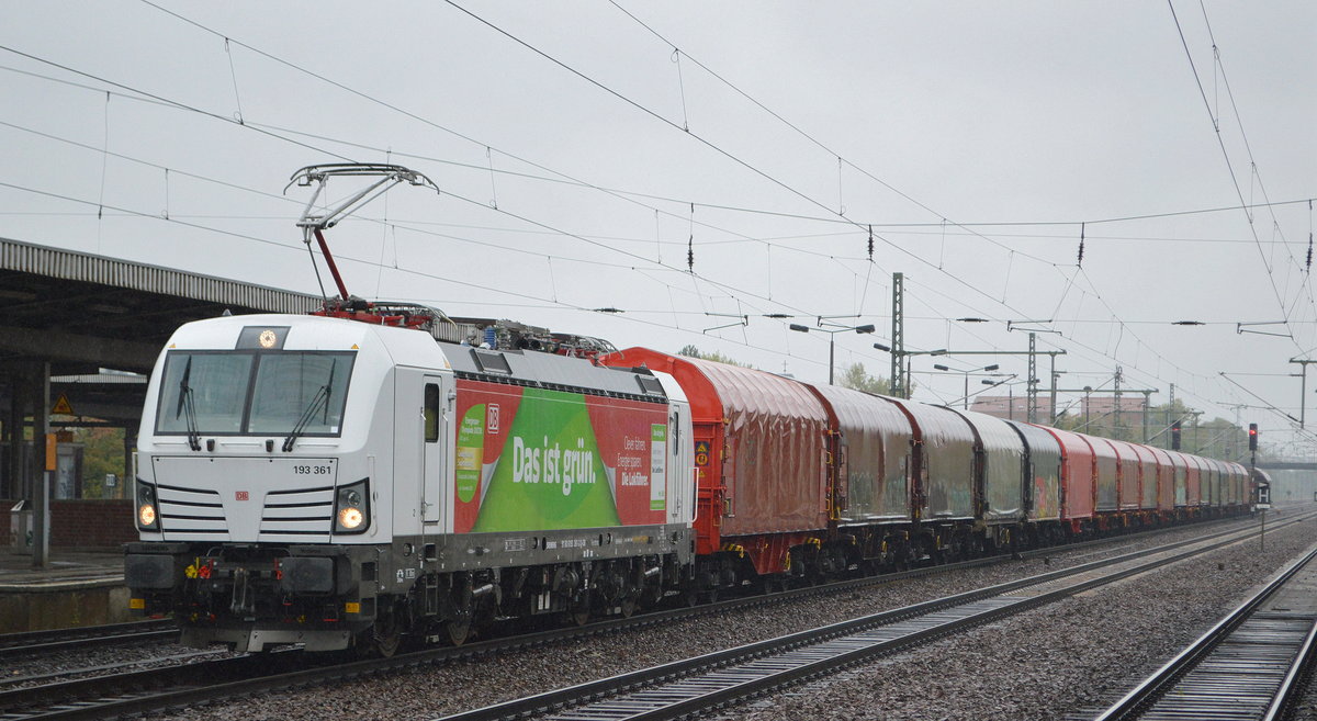 DB Cargo AG  193 361  mit dem täglichen Güterzug (Coil-Transportwagen) Richtung Frankfurt/Oder 09.09.19 Bahnhof Flughafen Berlin Schönefeld. (- EZ 52149 Seddin Srw Mitte - Ziltendorf EKO)