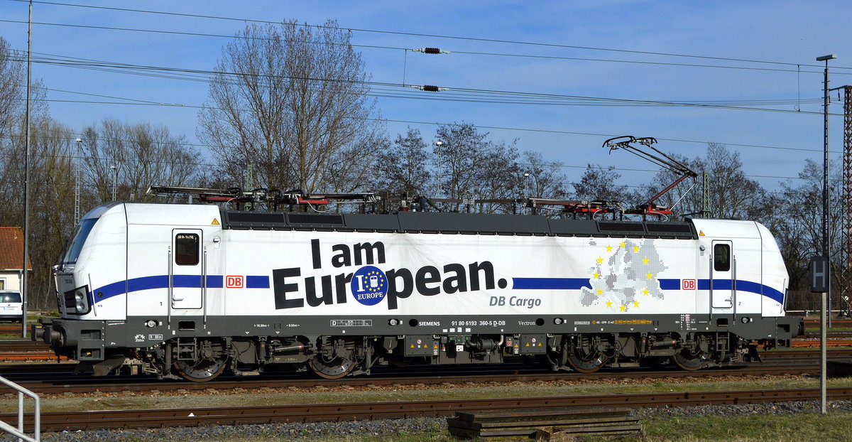 DB Cargo AG [D]  193 360  [NVR-Nummer: 91 80 6193 360-5 D-DB] bei der Durchfahrt Bf. Frankfurt/Oder 16.03.20.